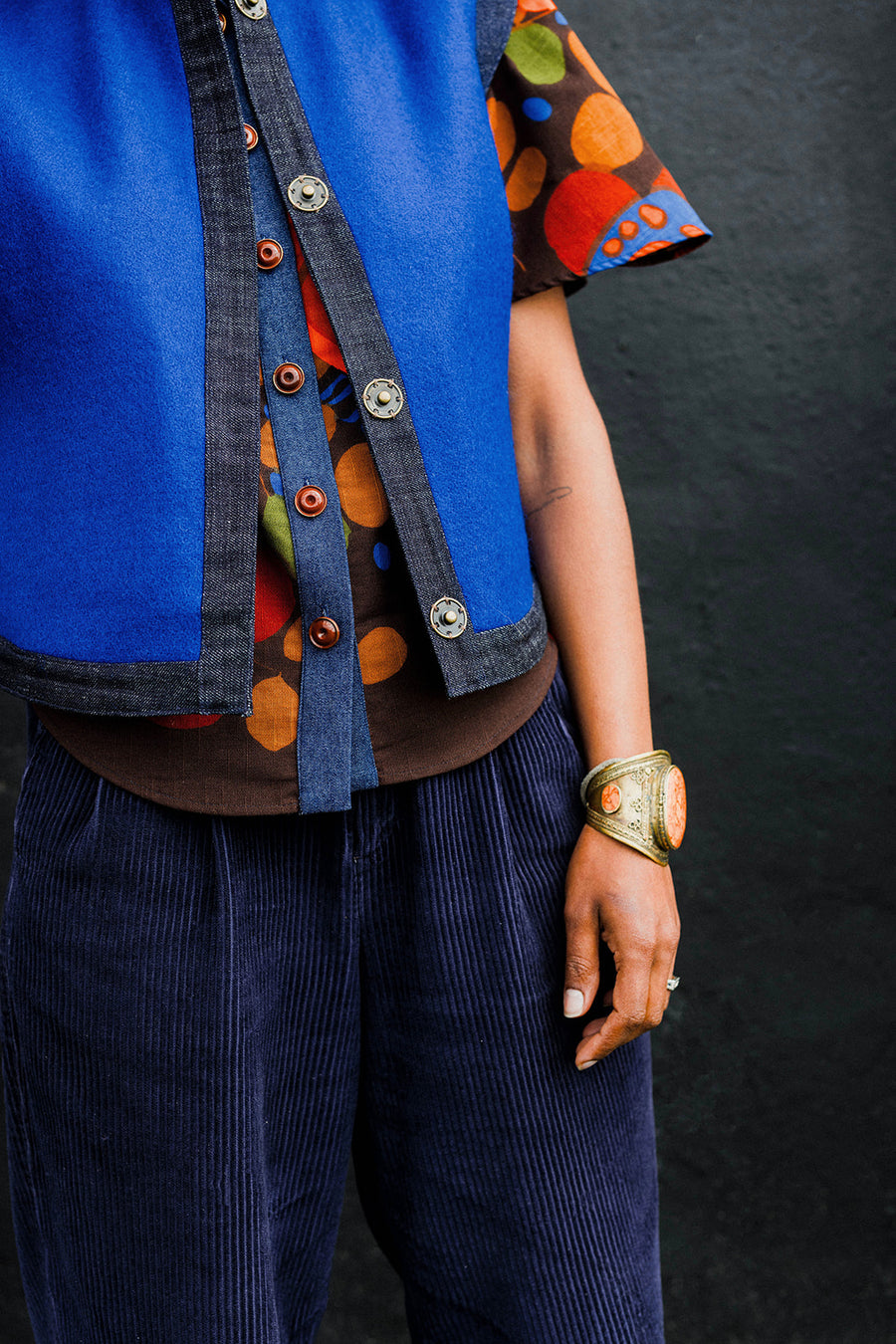 Electric Blue Wool Waistcoat
