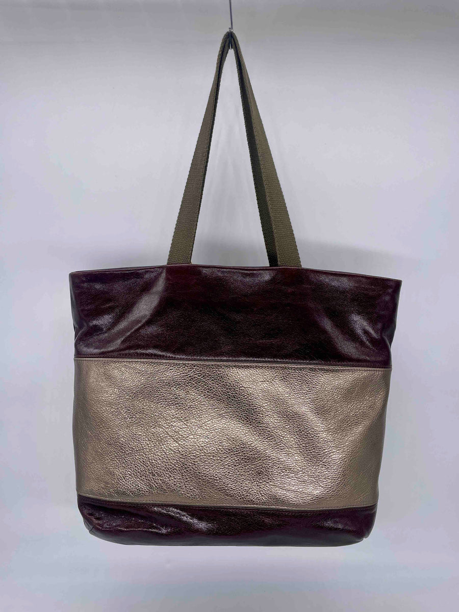 TOTE: Chestnut and Antique Gold