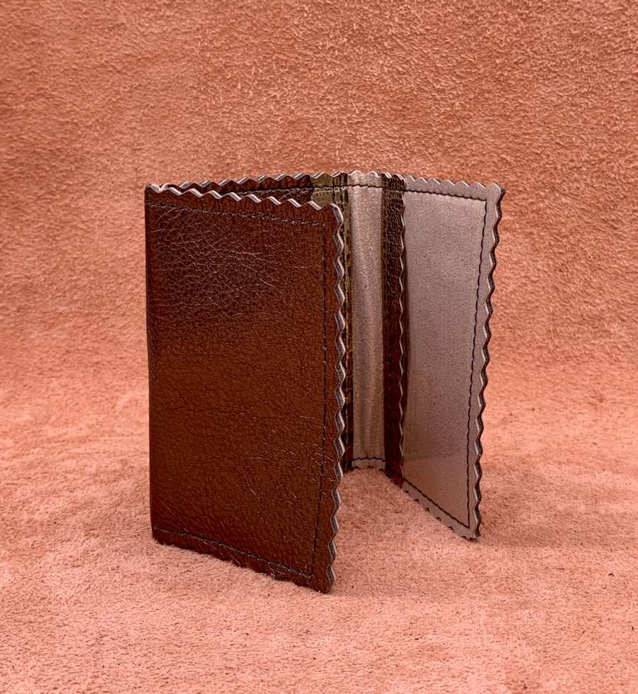 Soft leather card wallet in gold