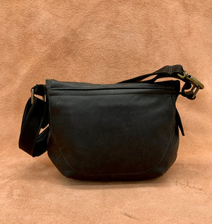 Back of Flat Front Soft Leather Shoulder Bag 