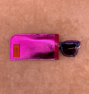 Glasses pouches in electric pink.