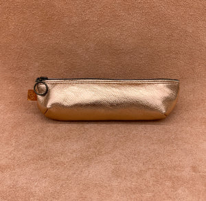 Soft leather pencil ase in rose gold.